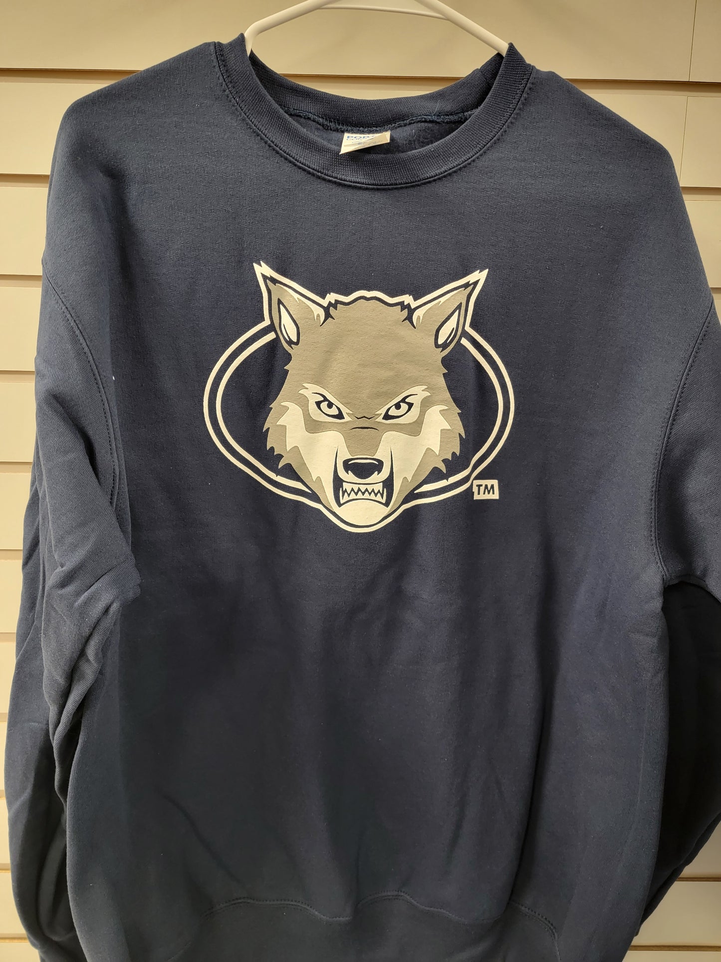 Navy Crewneck Wolf Head