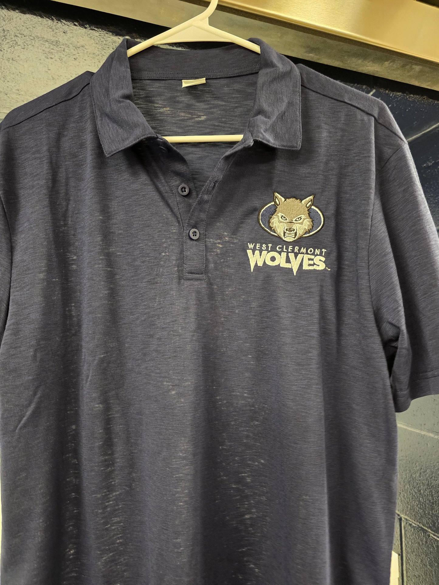 Polo - Navy (Heather) Wolf Head