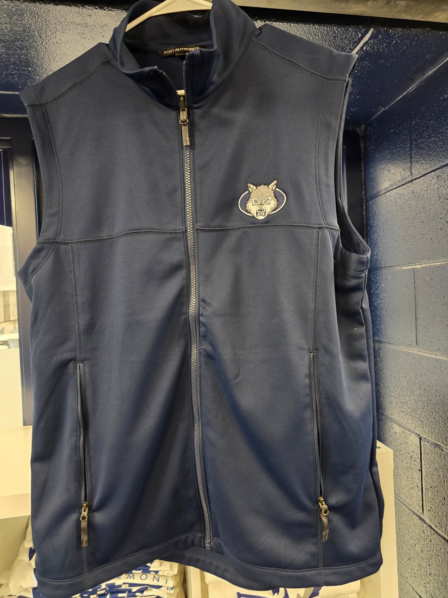 Vest - Navy Wolf Head