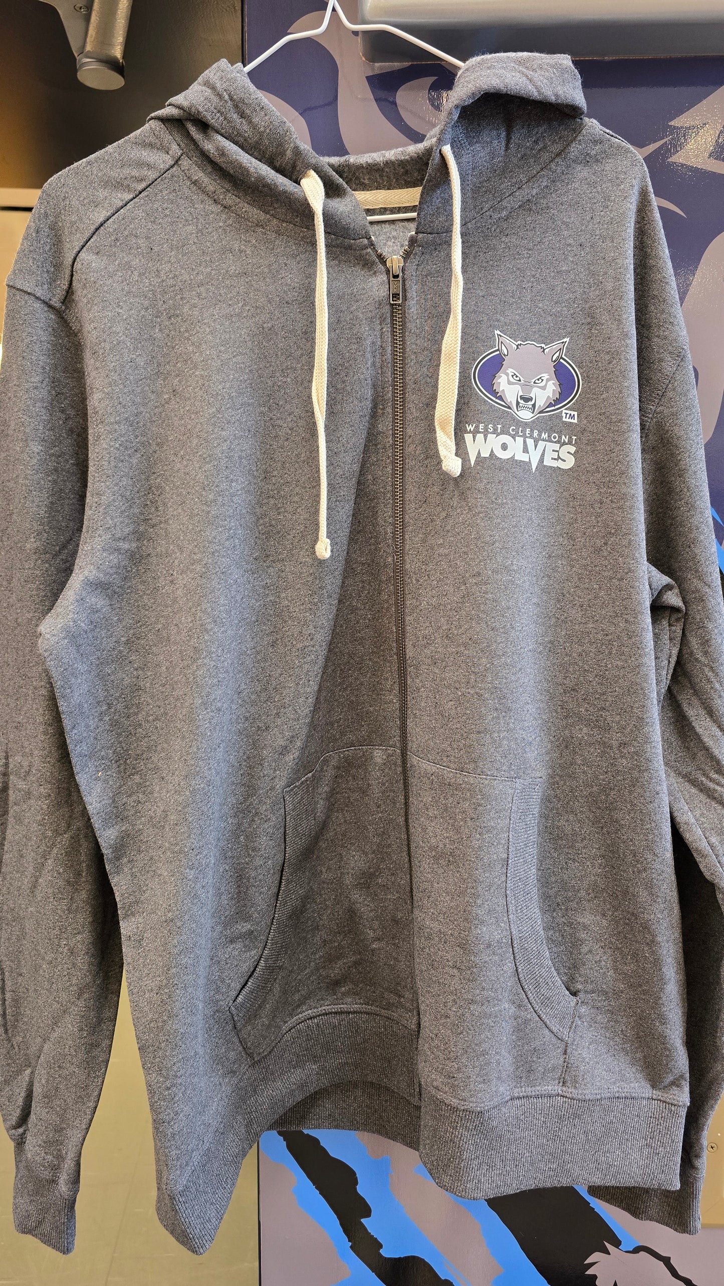 Full Zip - Gray Hooded Sweatshirt