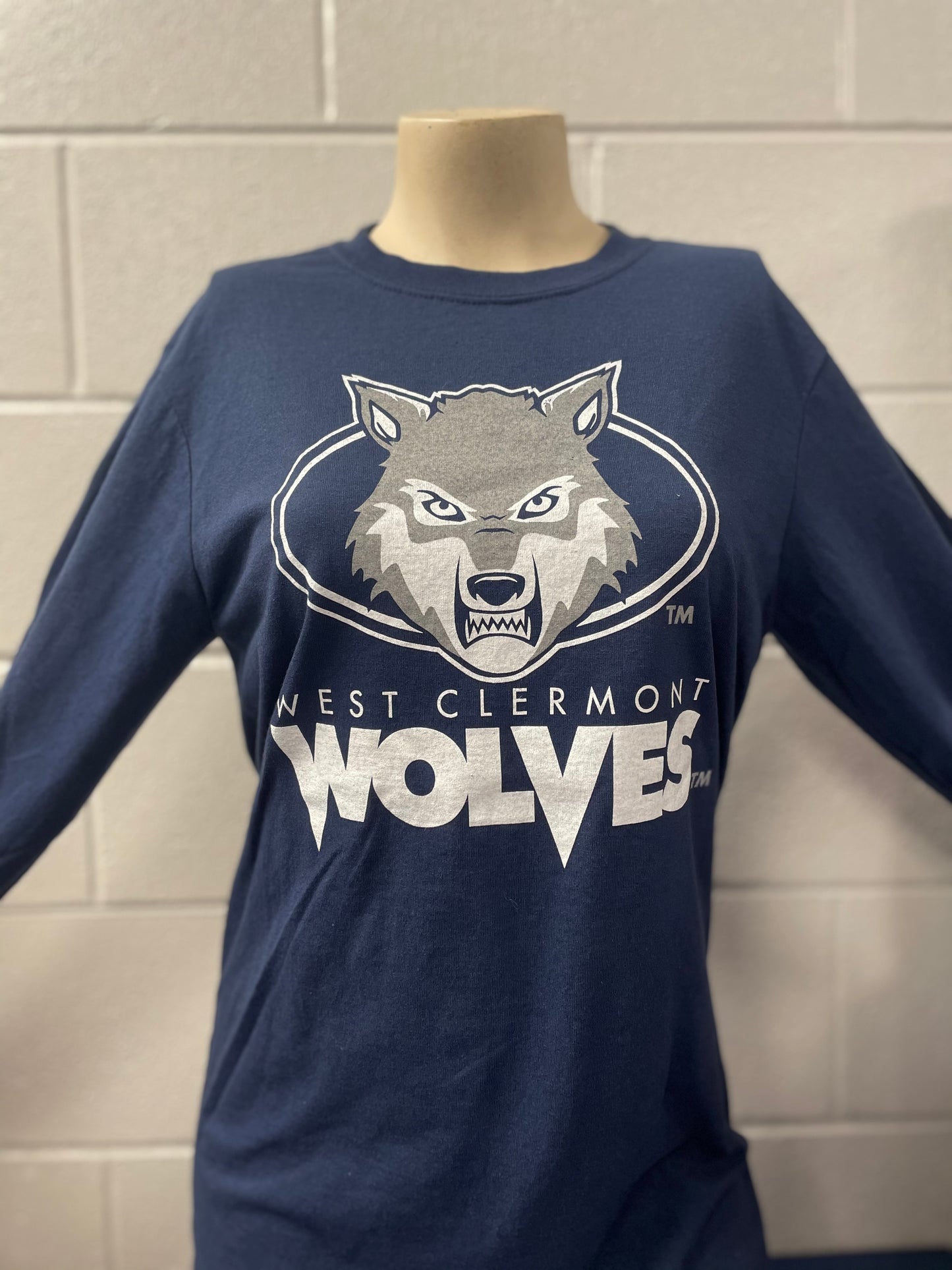 Long Sleeve - Wolf Head - Navy