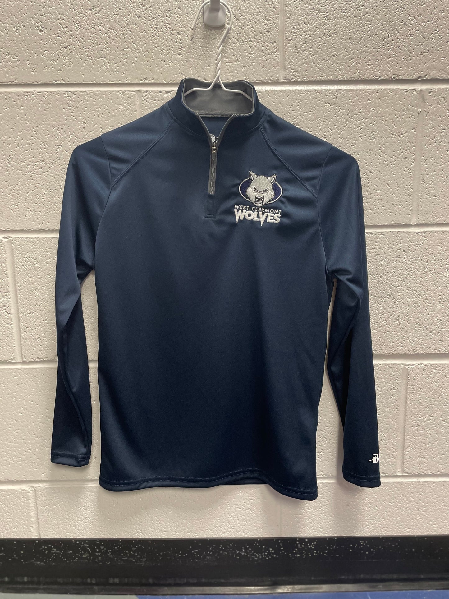 Youth 1/4 Zip - Wolf Head - Navy