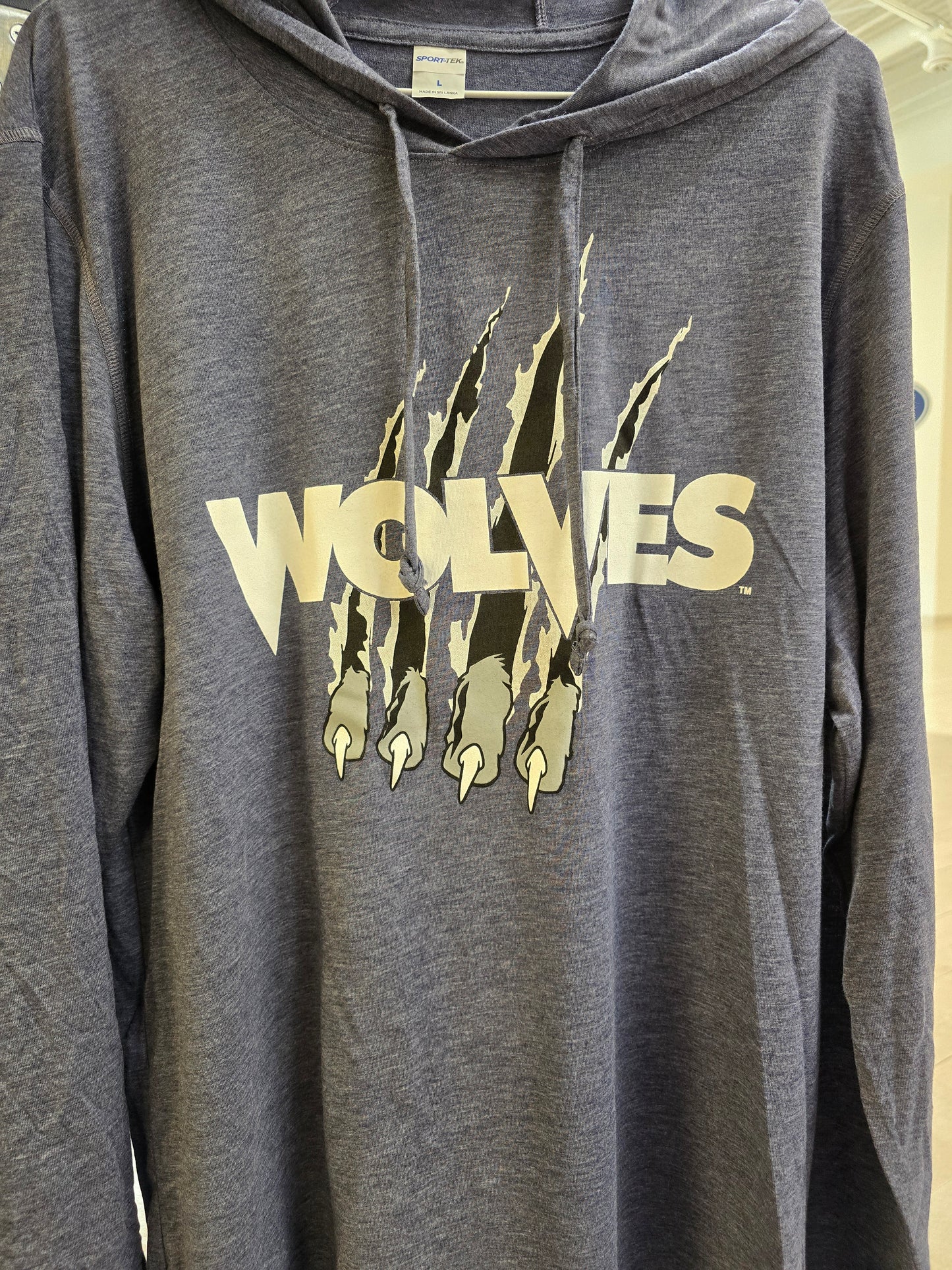 Long Sleeve Hooded T-Shirt - Navy Wolves