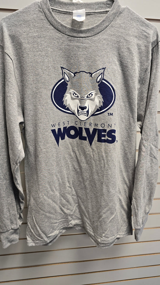 Long Sleeve Wolf Head / Gray