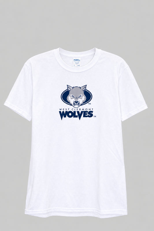 Youth Short Sleeve - Wolf Head - White