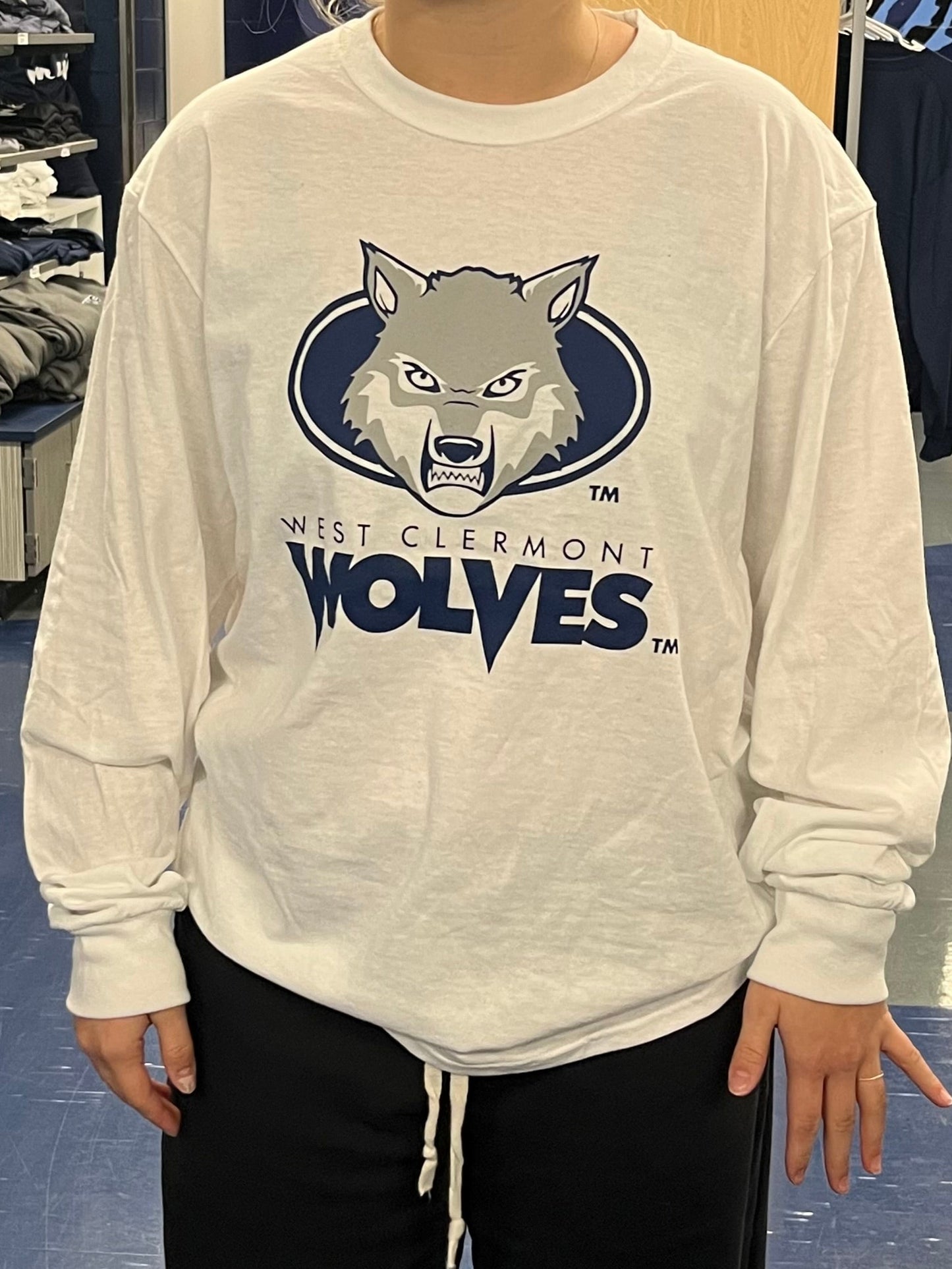 Youth Long Sleeve - Wolf Head - White