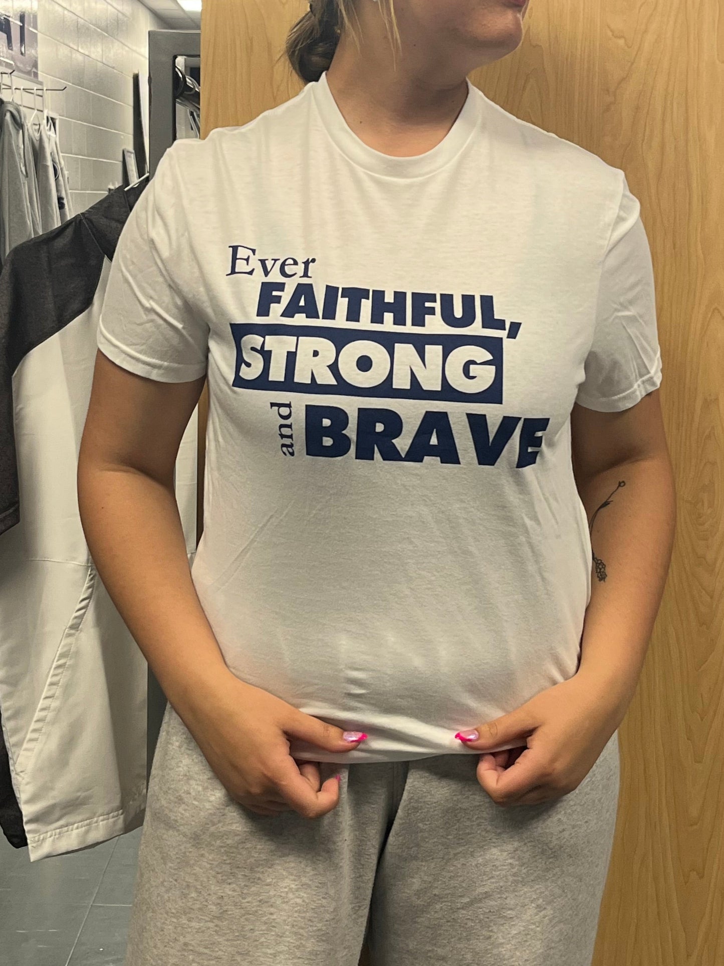 Short Sleeve - Strong and Brave - White