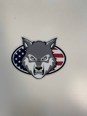 Magnet - American Flag Wolf Head